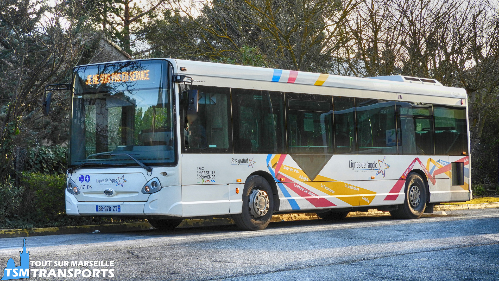 Heuliez Bus GX127 de la SPL Faconéo n°87106 à son terminus "La Treille"